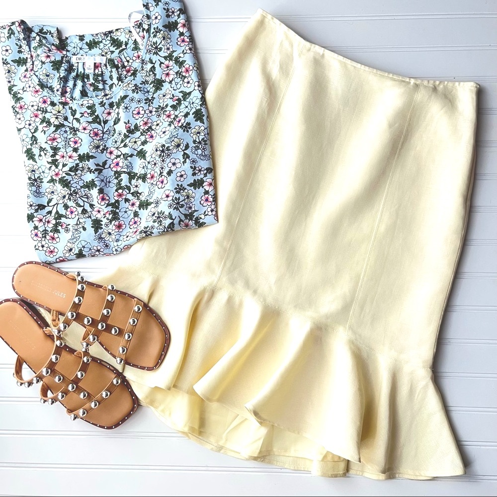 Loft Linen Tulip Skirt | size 4